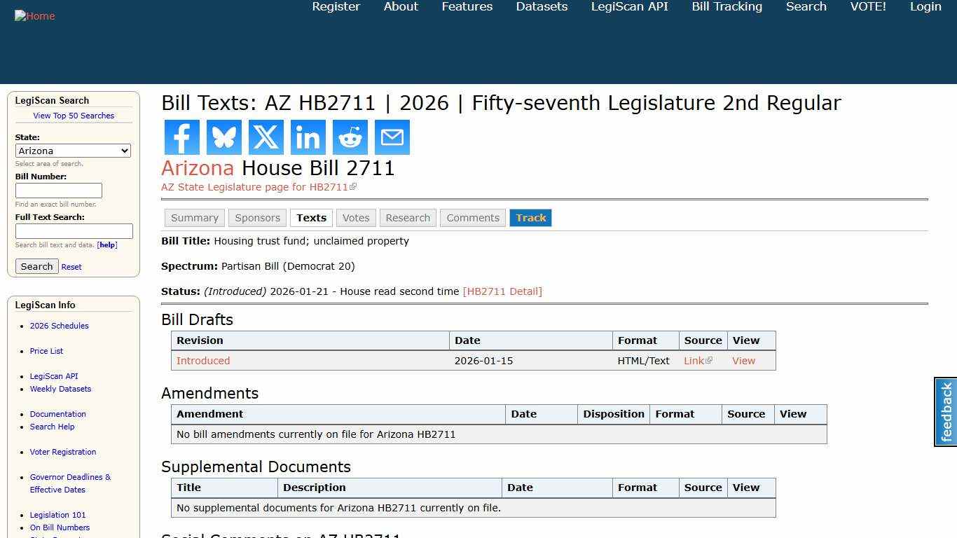 Bill Texts: AZ HB2711 2026 Fifty-seventh Legislature 2nd Regular LegiScan